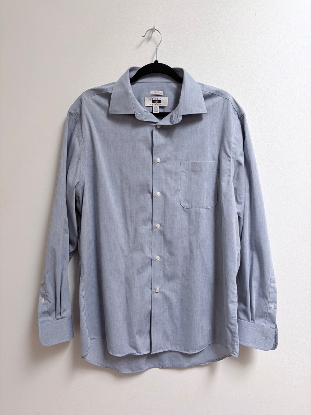 ⁠Joseph Abboud Non Iron Blue Dress Shirt Mens 17 34/35 100% Cotton
